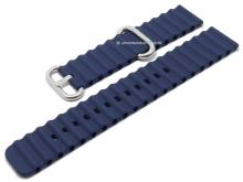 Uhrenarmband CsKB43 22mm dunkelblau Silikon mit Schnellwechsel-Federstegen f&uuml;r Smartwatches etc.