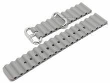 Uhrenarmband CsKB43 22mm grau Silikon mit Schnellwechsel-Federstegen f&uuml;r Smartwatches etc.