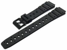 PREISTIPP: Uhrenarmband CsKA30 17mm schwarz Synthetik glatt passend für CASIO & mehr (Schließenanstoß 17 mm)