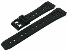 Uhrenarmband CsKA32 19mm schwarz Synthetik mit Längsnut passend für CASIO & mehr (Schließenanstoß 18 mm)