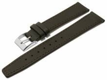 Basic-Uhrenarmband 17mm dunkelbraun Leder glatt abgen&auml;ht (Schlie&szlig;enansto&szlig; 14 mm)