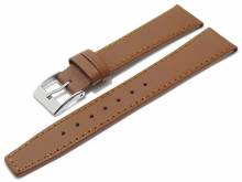 Basic-Uhrenarmband 17mm hellbraun Leder glatt abgen&auml;ht (Schlie&szlig;enansto&szlig; 14 mm)