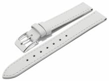 Basic-Uhrenarmband 15mm wei&szlig; Leder glatt abgen&auml;ht (Schlie&szlig;enansto&szlig; 14 mm)