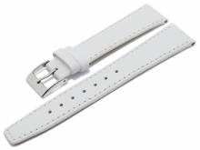 Basic-Uhrenarmband 17mm wei&szlig; Leder glatt abgen&auml;ht (Schlie&szlig;enansto&szlig; 14 mm)