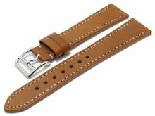 Uhrenarmband Boissy 22mm hellbraun Leder Schnellwechsel-Stege EASY-CLICK genarbt helle Naht (Schlie&szlig;enansto&szlig; 18 mm)