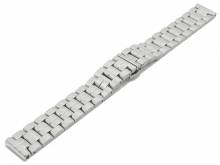 Uhrenarmband Arcadia 15mm Edelstahl massiv poliert mit Butterfly-Faltschlie&szlig;e