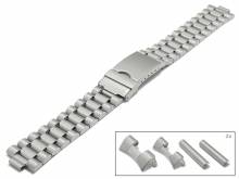 Uhrenarmband XL CsMB16 Edelstahl 18-20mm President-Style teilweise poliert mit Wechselansto&szlig; rund und gerade
