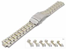 Uhrenarmband 18-20-22mm bicolor Edelstahl teilweise poliert mit Wechselansto&szlig;