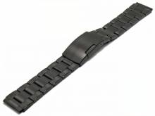 Uhrenarmband Hillsboro 18mm schwarz Edelstahl gefaltet Massiv-Look teilweise poliert