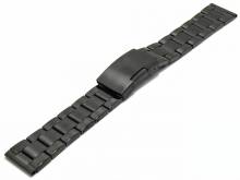 Uhrenarmband Hillsboro 20mm schwarz Edelstahl gefaltet Massiv-Look teilweise poliert