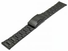 Uhrenarmband Hillsboro 22mm schwarz Edelstahl gefaltet Massiv-Look teilweise poliert