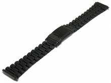 Uhrenarmband Gresham mit variablem Teleskop-Ansto&szlig; 19-20-21-22mm schwarz Edelstahl gefaltet teilweise poliert