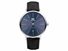 ABVERKAUF: Klassische Automatik-Herrenuhr Edelstahl Ziffernblatt blau mit Lederband schwarz von Danish Design (*DD*HU*)