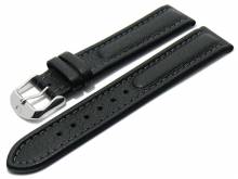 Uhrband Polo Sherpa 22mm schwarz MADE IN GERMANY Rindsleder genarbt mit Wulst von DI-MODELL (Schlie&szlig;enansto&szlig; 18 mm)