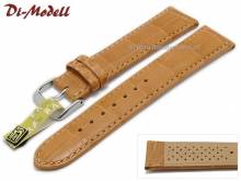 Uhrenarmband 20mm braun echt Alligator wei&szlig;e Naht von Di-Modell (Schlie&szlig;enansto&szlig; 18 mm)