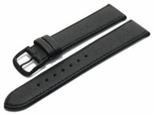 Uhrenarmband 17mm schwarz Di-Modell Sport waterproof genarbt wasserfest (Schlie&szlig;enansto&szlig; 16 mm)