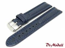Uhrenarmband 20mm dunkelblau Di-Modell Polo Sherpa waterproof Wulst abgenäht (Schließenanstoß 18 mm)