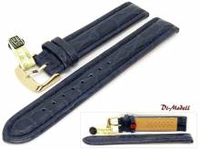 Uhrenarmband 24mm dunkelblau Di-Modell Krokodil Chrono robust echt Kroko (Schlie&szlig;enansto&szlig; 20 mm)