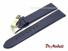 Uhrenarmband 16mm dunkelblau echt Eidechse Klassik ohne Naht von Di-Modell (Schlie&szlig;enansto&szlig; 15 mm)