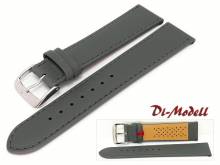Uhrenarmband 20mm grau Di-Modell Kalb waterproof glatt abgen&auml;ht (Schlie&szlig;enansto&szlig; 18 mm)