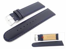 Uhrenarmband 24mm dunkelblau Di-Modell Oregon Sattelleder handgen&auml;ht (Schlie&szlig;enansto&szlig; 22 mm)