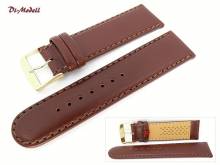 Uhrenarmband 24mm dunkelbraun Di-Modell Oregon Sattelleder handgen&auml;ht (Schlie&szlig;enansto&szlig; 22 mm)