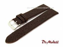 Uhrenarmband 20mm dunkelbraun Di-Modell Balmoral robust echt Perlrochen geschliffen (Schlie&szlig;enansto&szlig; 18 mm)