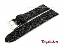 Uhrenarmband 24mm schwarz Di-Modell Balmoral robust echt Perlrochen geschliffen (Schlie&szlig;enansto&szlig; 22 mm)