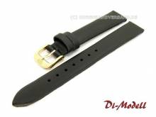 Uhrenarmband 14mm schwarz Di-Modell Media Textil-Look glatt ohne Naht (Schließenanstoß 12 mm)
