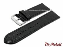 Uhrenarmband 24mm schwarz echt Kroko-Leder abgen&auml;ht von DI-MODELL (Schlie&szlig;enansto&szlig; 20 mm)