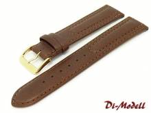 Uhrenarmband 20mm dunkelbraun Di-Modell Siena leichte Wulst abgen&auml;ht (Schlie&szlig;enansto&szlig; 18 mm)