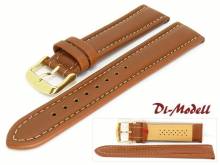 Uhrenarmband 24mm braun Di-Modell Anfibio Polo waterproof Wulst Kontrastnaht (Schlie&szlig;enansto&szlig; 20 mm)