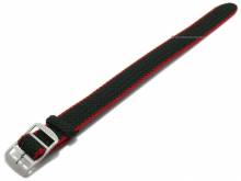Uhrenarmband Atlantic 20mm schwarz/rot Perlon/Textil sportives Design Durchzugsband von EULIT