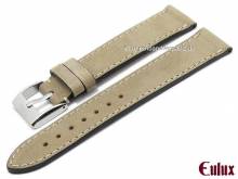 Uhrenarmband Nubuk 20mm beige Nubuk-Leder matt helle Naht von EULUX (Schließenanstoß 18 mm)