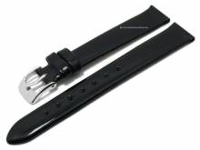 Uhrenarmband Lack 14mm schwarz Lack-Leder glänzend von BARINGTON (Schließenanstoß 12 mm)