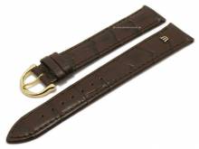 Uhrenarmband Original MAURICE LACROIX XL 20mm dunkelbraun Leder Alligator-Prägung goldfarbene Dornschließe