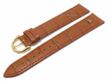Uhrenarmband Original MAURICE LACROIX XL 20mm hellbraun Leder Alligator-Prägung goldfarbene Dornschließe