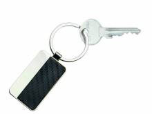 Schl&uuml;sselanh&auml;nger Carbon-Optik Leder/Metall schwarz