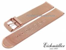Uhrenarmband 16mm ros�goldfarben Milanaise poliert feines Geflecht mit Dornschlie&szlig;e von BandOh