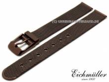 Uhrenarmband 14mm dunkelbraun Milanaise poliert feines Geflecht mit Dornschlie&szlig;e von BandOh