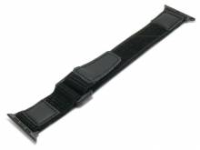 Uhrenarmband 22mm schwarz Nylon/Textil Klettverschluss mit Adapt. auch pass. f&uuml;r APPLE-Watches 42/44/45/49 mm EICHM&Uuml;LLER