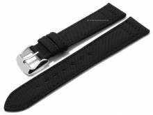 Uhrenarmband 20mm schwarz VEGAN Textil recycelt von EICHM&Uuml;LLER (Schlie&szlig;enansto&szlig; 18 mm)