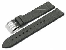 Uhrenarmband 18mm dunkelgrau Silikon/Leder Alligator-Pr&auml;gung von EICHM&Uuml;LLER (Schlie&szlig;enansto&szlig; 18 mm)