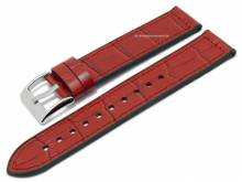 Uhrenarmband 18mm rot Silikon/Leder Alligator-Prägung von EICHMÜLLER (Schließenanstoß 18 mm)