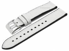 Uhrenarmband 22mm wei&szlig; Silikon/Leder Alligator-Pr&auml;gung von EICHM&Uuml;LLER (Schlie&szlig;enansto&szlig; 20 mm)