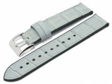 Uhrenarmband 18mm hellblau Silikon/Leder Alligator-Pr&auml;gung von EICHM&Uuml;LLER (Schlie&szlig;enansto&szlig; 18 mm)