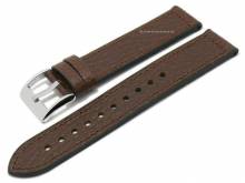Uhrenarmband 18mm dunkelbraun Nappa-Leder/Silikon gepr&auml;gt von EICHM&Uuml;LLER (Schlie&szlig;enansto&szlig; 18 mm)