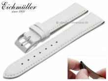 Uhrenarmband 18mm Clip-Anstoß weiß Leder glatt abgenäht von EICHMÜLLER (Schließenanstoß 16 mm)