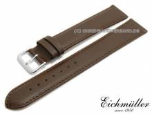 Uhrenarmband XL 22mm dunkelbraun Leder glatt abgen&auml;ht von EICHM&Uuml;LLER (Schlie&szlig;enansto&szlig; 20 mm)
