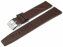 Uhrenarmband 18mm fester Steg dunkelbraun genarbt (Schließenanstoß 16 mm)